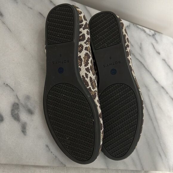 ROTHY'S Mocha Spot Animal Leopard Print Loafer Size 8, Comfy, Casual - Picture 6 of 13